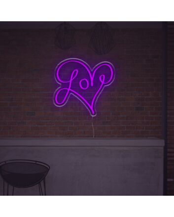 Love With Lovely Heart LED Neon Sign