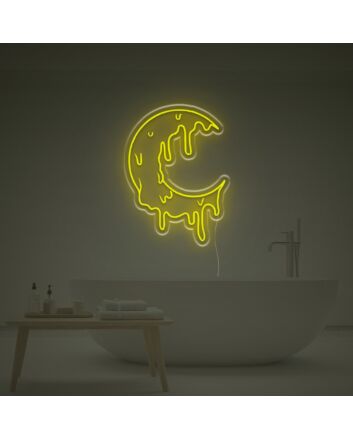 Melting Moon LED Neon Sign