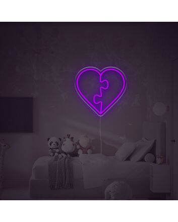 Puzzle Heart LED Neon Sign
