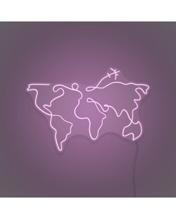 World map LED neon sign