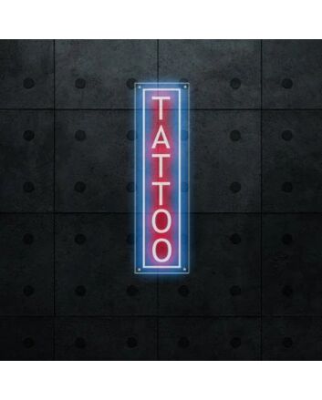 custom  red and deep blue 25" Vertical Tattoo LED Neon Sign