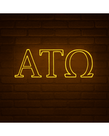Alpha Tau Omega ΑΤΩ LED Neon Sign Showcasing Brotherhood and Fraternity Values