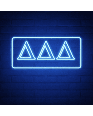 Delta Delta Delta ΔΔΔ LED Neon Sign for Sisterhood Events and Sorority Decor