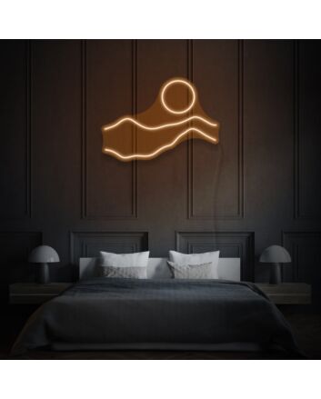 Minimalist Sun and Mountain LED Sign