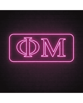 Phi Mu ΦΜ LED Neon Sign Perfect for Sorority Gatherings and Chapter Houses