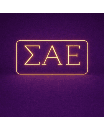 Sigma Alpha Epsilon ΣΑΕ LED Neon Sign for Brotherhood Events and Fraternity Decor