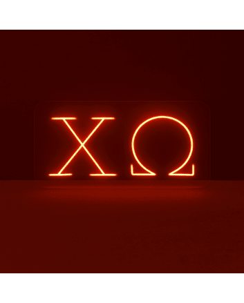 Chi Omega ΧΩ LED Neon Sign for Sisterhood Events and Sorority Decor