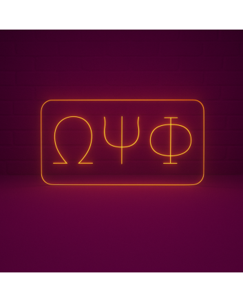 Omega Psi Phi ΩΨΦ LED Neon Sign Celebrating Friendship and Brotherhood