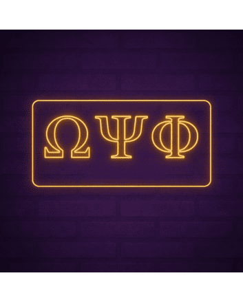 Omega Psi Phi ΩΨΦ LED Neon Sign Celebrating Brotherhood and Service