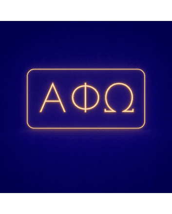 Alpha Phi Omega ΑΦΩ LED Neon Sign Celebrating Leadership, Friendship, and Service