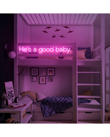 He&#039;s A Good Baby Precious Bundle Neon Art Sign