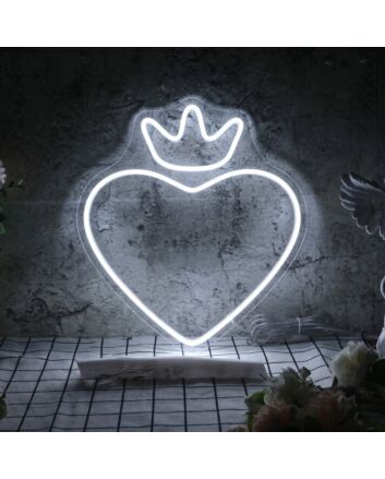 Heart with crown LED neon sign