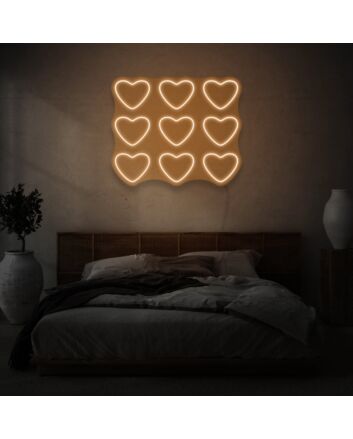 Nine Hearts LED Neon Sign