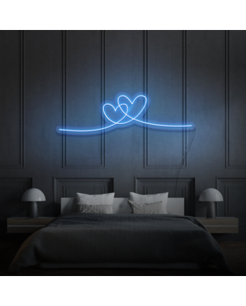 Two Hearts LED Neon Sign