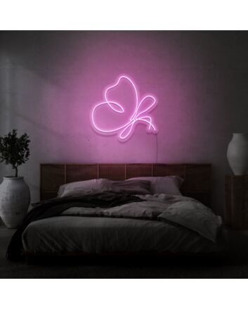 Butterfly Doodle Aesthetic Neon Sign