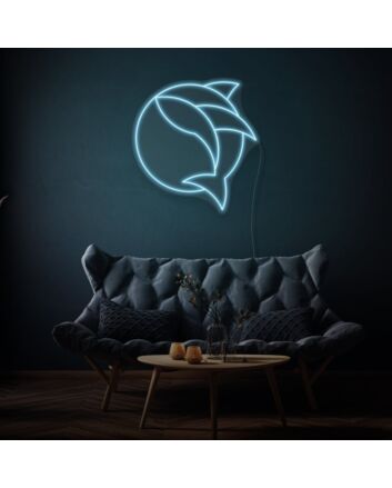 Fish in a circle LED neon sign