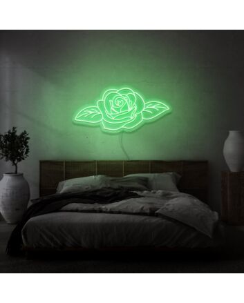 Flower neon light in room