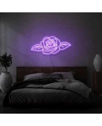 Flower neon light in room