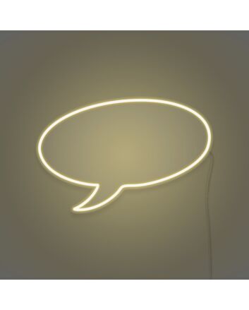 Neon Speech Bubble Lighting Conversational Piece in Light