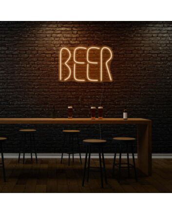Beer Neon Lettering Celebrating the Brew Life