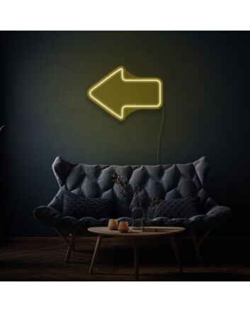 Arrow Pointing Left Neon Directional Cues in Light