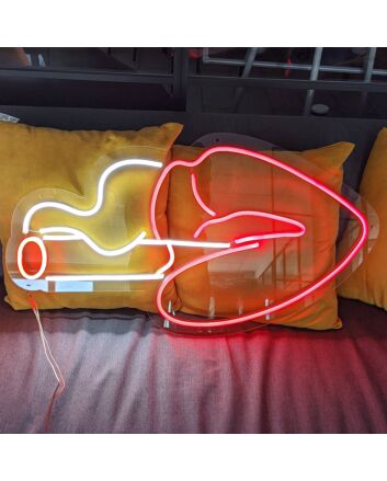 Smoking Lips Neon Seductive Glow with an Edge