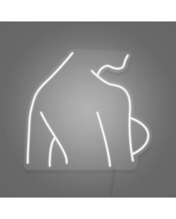 Sexy Woman Side Profile Neon Art Feminine Form Celebrated