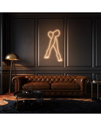 Crossed Legs Neon Elegant and Relaxed Posture