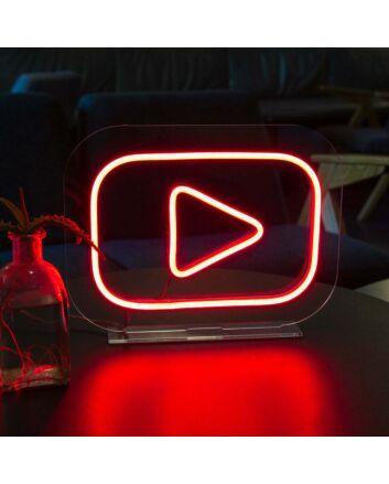 YouTube Neon Icon of Digital Entertainment