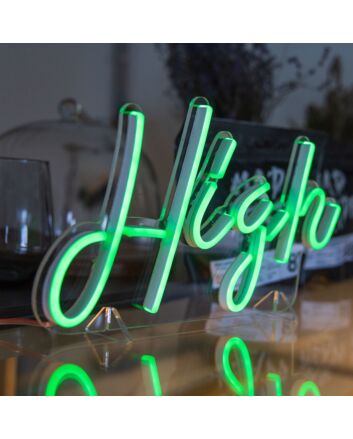 High Neon Sign Cheeky and Energetic Expression