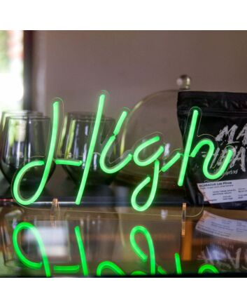 High Neon Sign Cheeky and Energetic Expression