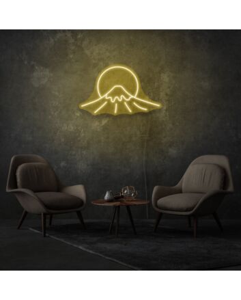 Mount Fuji Sign Neon Celebrating Iconic Natural Beauty