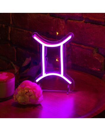 Gemini Neon Art Celebrating the Dual Nature of the Zodiac Sign