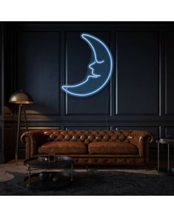 Dreamy young moon Neon Whimsical Nighttime Wonder