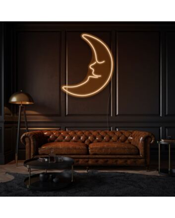 Dreamy young moon Neon Whimsical Nighttime Wonder