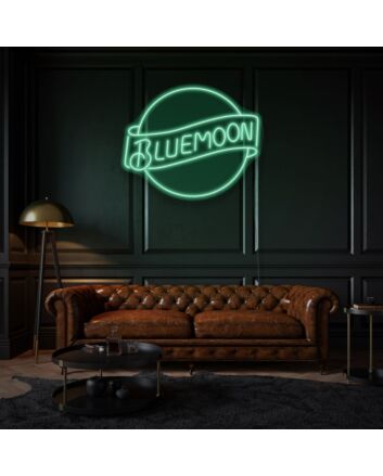Customize Bluemoon Neon Sign Mysterious and Rare Beauty