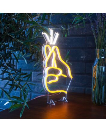 Finger Snap Neon Quick Moment Captured in Light