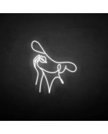 &#39;Woman wearing a sun hat&#39; neon sign