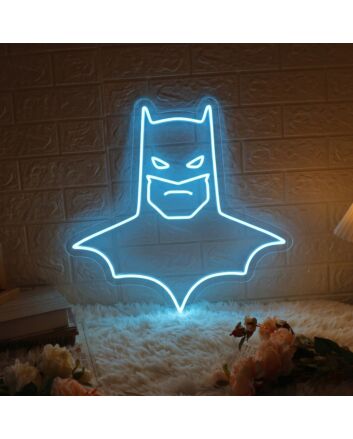 Batman Neon Art Dark Knight's Mystique in Light
