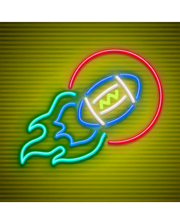 Gridiron Blaze American Football Ball and Burn Neon