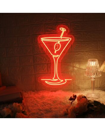 Cocktail Glasses Bar Neon Signs