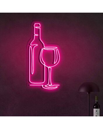 Red Wine Wine Glass  Bar Set  Neon Signs