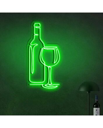 Red Wine Wine Glass  Bar Set  Neon Signs