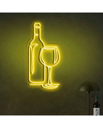 Red Wine Wine Glass  Bar Set  Neon Signs