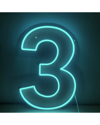 Number 3 LED Neon Sign