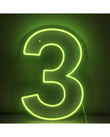 Number 3 LED Neon Sign