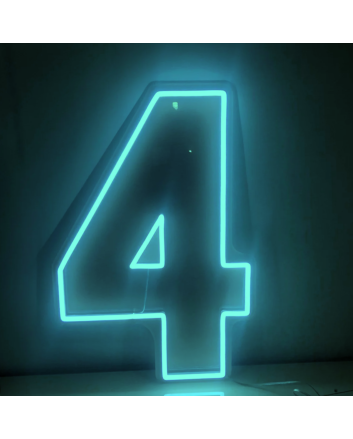 Number 4 LED Neon Sign