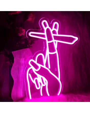 Two Fingers Holding Cigarette  Neon Signs