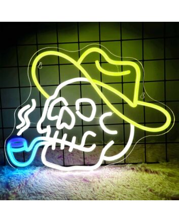 Cool Smoking Skull  Neon Sign