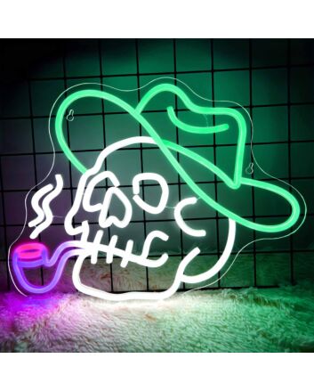 Cool Smoking Skull  Neon Sign
